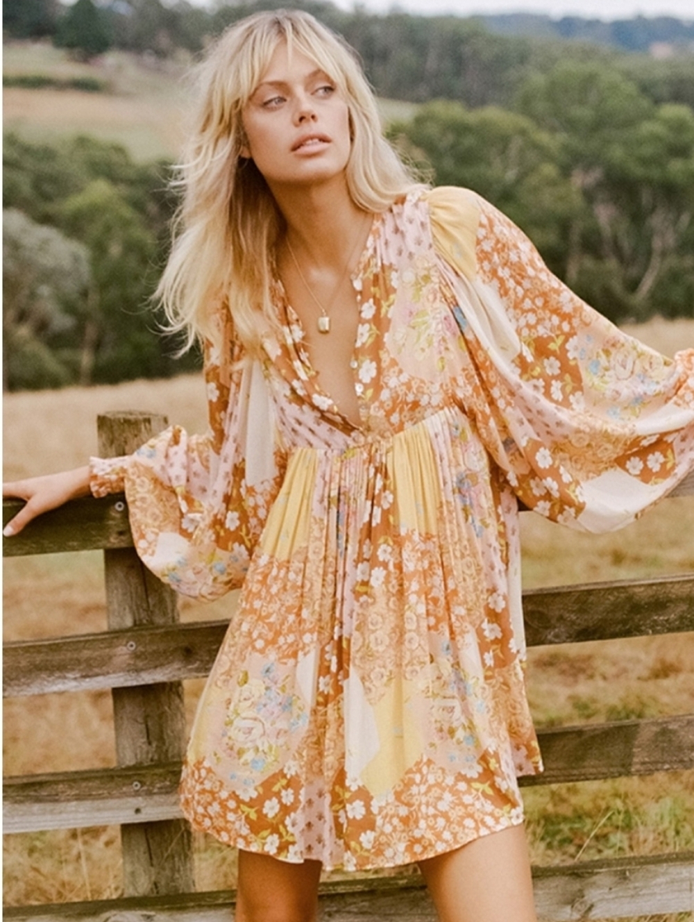 Spell~ Freda Boho Mini Dress (Amber)